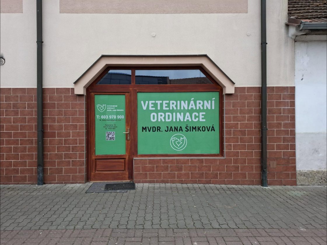 Vchod do veterinární ordinace na Palackého 70 v Nechanicích